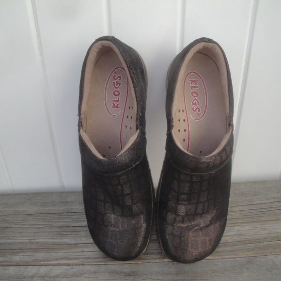 Klogs Clogs Upper Leather Brown Hippie Nurse Shoes Size 8.5 - Picture 2 of 9